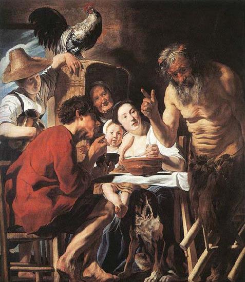 Jacob Jordaens Satyr and Peasant oil painting picture